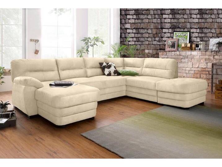 COTTA Polstergarnitur Royale U-Form, (Set), Set bestehend aus: Wohnlandschaft & Hocker, beige, mit Bettfunktion-mit Bettkasten, natur von Cotta