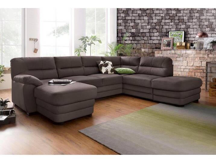 COTTA Polstergarnitur Royale U-Form, (Set), Set bestehend aus: Wohnlandschaft & Hocker, braun, mit Bettfunktion-mit Bettkasten, braun von Cotta