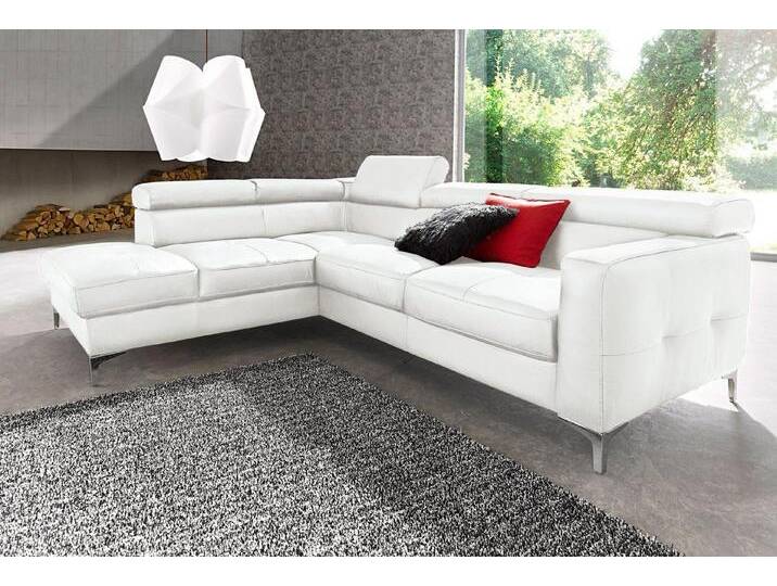 COTTA Polstergarnitur Sammy L-Form, (Set), Set bestehend aus: Ecksofa mit Kopfteilverstellung & Hocker, weiß, mit Bettfunktion-mit Kopfteilverstellung von Cotta