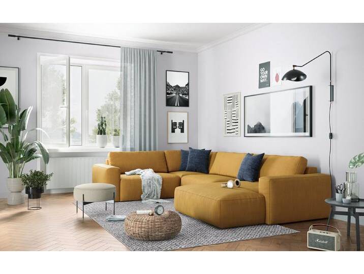 COTTA Wohnlandschaft Lasso, mit wasserabweisendem Stoff, gelb, mustard von Cotta