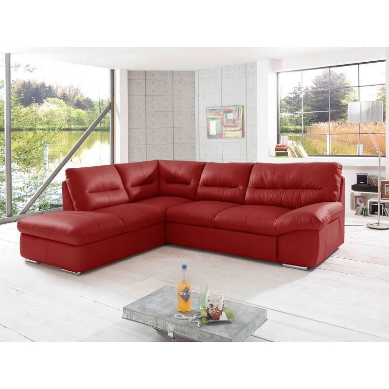 Cotta Ecksofa Doug Rot Echtleder 268x87x216 cm von Cotta