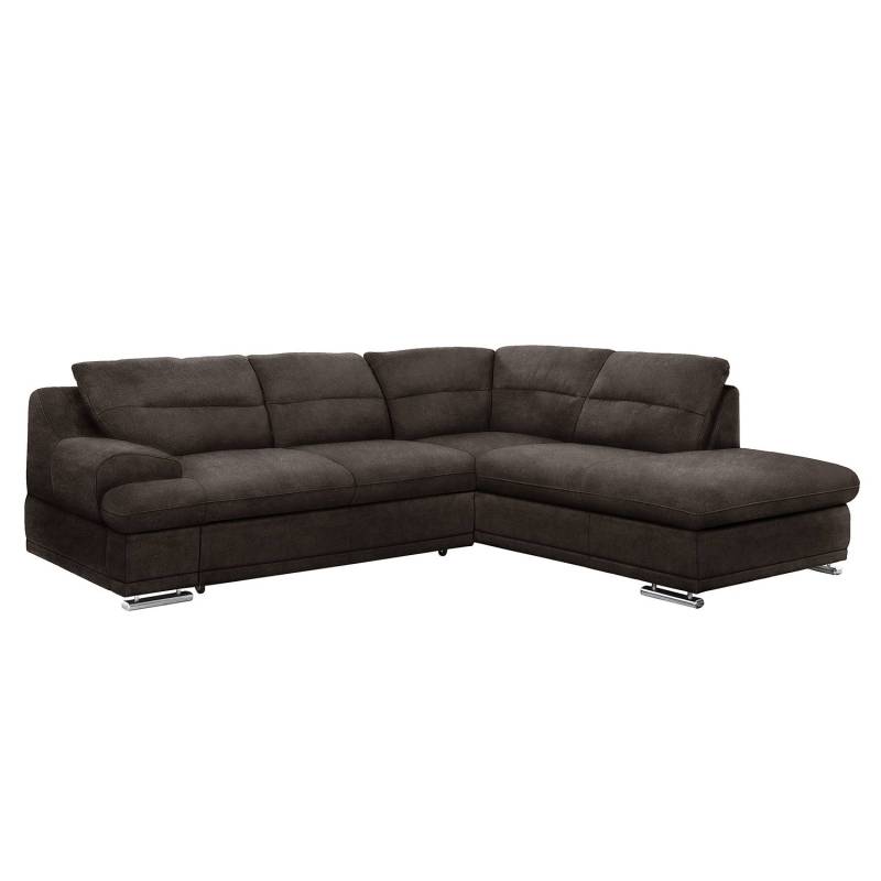 Cotta Ecksofa Rollin Kokosnuss Braun Microfaser 264x88x217 cm von Cotta