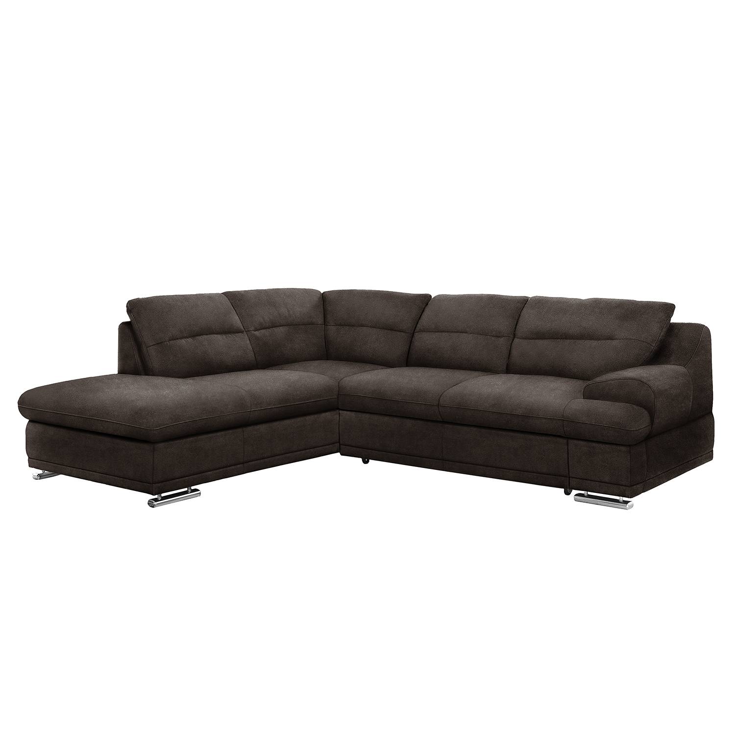 Cotta Ecksofa Rollin Kokosnuss Braun Microfaser 264x88x217 cm von Cotta