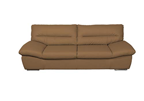 Mivano 3er-Ledersofa William / 3-Sitzer Sofa in Echtleder und modernem Design / 231 x 87 x 100 / Leder braun von Mivano