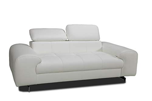 Mivano Sofa, Kunstleder, Weiß, 196 x 92 x 105 cm von Mivano