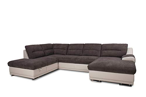 Mivano Wohnlandschaft Speedway / Sofa In U-Form mit Bettfunktion, Stauraum und verstellbaren Kopfteilen / 332 x 79 x 222 / Zweifarbig Dunkelbraun-Braun Mivano Wohnlandschaft Speedway / Sofa In U-Form mit Bettfunktion, Stauraum und verstellbaren Kopfteilen / 332 x 79 x 222 / Zweifarbig Dunkelbraun-Braun von Mivano
