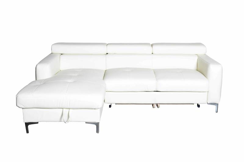 Echtleder Ecksofa Sammy mit Recamiere & Schlaffunktion – Cotta von Cotta