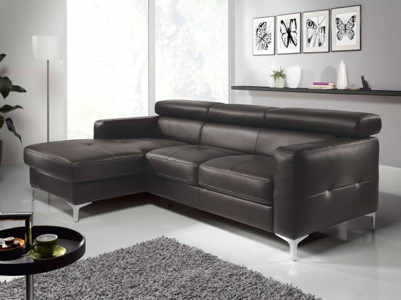 Echtleder Ecksofa Sammy mit Recamiere & Schlaffunktion – Cotta von Cotta