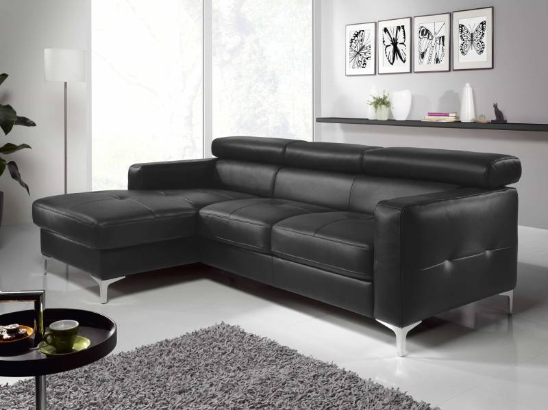 Echtleder Ecksofa Sammy mit Recamiere & Schlaffunktion – Cotta von Cotta