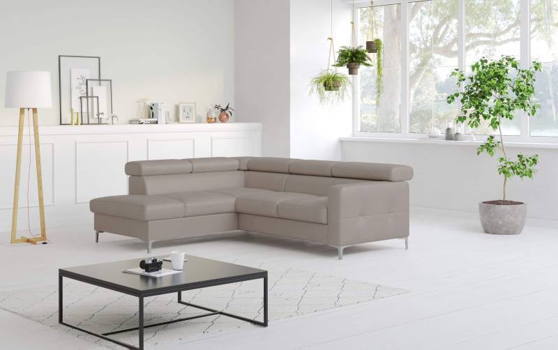 Echtleder Ecksofa Sammy mit Schlaffunktion & Bettkasten - Cotta von Cotta