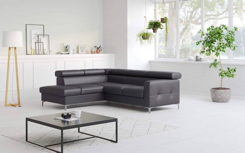 Echtleder Ecksofa Sammy mit Schlaffunktion & Bettkasten - Cotta von Cotta