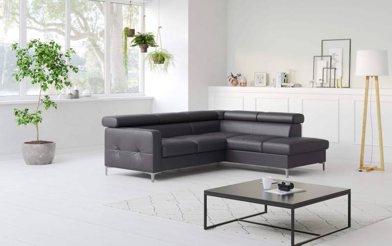 Echtleder Ecksofa Sammy mit Schlaffunktion & Bettkasten - Cotta von Cotta