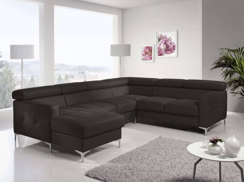 Echtleder Wohnlandschaft Sammy mit Schlaffunktion & Bettkasten - Cotta von Cotta