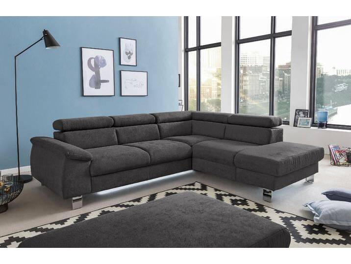 Ecksofa COTTA Komaris L-Form, B: 249 cm , braun (mud), B:249cm H:72cm T:100cm, Microfaser PRIMABELLE (100% Polyester);Kunstleder SOFTLUX;Feinstruktur (100% Polyester);Kunstleder SOFTLUX/Struktur (100% Polyester);NaturLEDER, Sofas, mit Kopfteilverstellung, optional Bettfunktion, Bettkasten & Licht von Cotta
