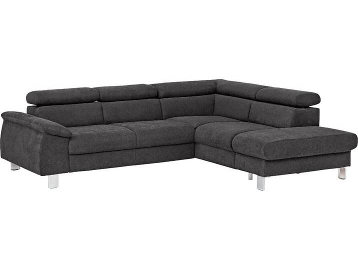 Ecksofa COTTA Komaris L-Form, B: 249 cm , braun (mud), B:249cm H:72cm T:100cm, Microfaser PRIMABELLE (100% Polyester);Kunstleder SOFTLUX;Feinstruktur (100% Polyester);Kunstleder SOFTLUX/Struktur (100% Polyester);NaturLEDER, Sofas, mit Kopfteilverstellung, optional Bettfunktion, Bettkasten & Licht von Cotta