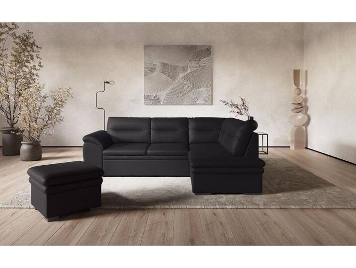 Ecksofa COTTA Leandra L-Form , grau, B:250cm H:88cm T:90cm, NaturLEDER: Bitte beachten Sie, dass Lederbezüge mehr Nähte aufweisen als Stoffbezüge.;Kunstleder Softlux;NaturLEDER (echtes Rindsleder) in Sitz und Rücken.;Luxus-Microfaser (100% Polyester), Sofas, wahlweise mit Bettfunktion & Bettkasten von Cotta