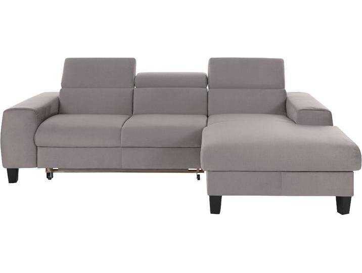Ecksofa, Microfaser PRIMABELLE, Grau, 244×166 cm, Mit Kopfteilverstellung & Ladestation, Cotta von Cotta