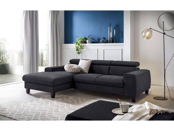 Ecksofa Cotta, Microfaser PRIMABELLE, Grau Lava, 244×166 cm, Mit Bettfunktion & Kopfteilverstellung von Cotta