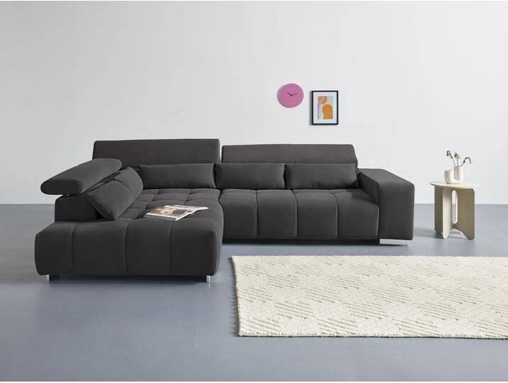 Ecksofa COTTA Orion L-Form , braun (mud), B:310cm H:70cm T:225cm, 100% Polyester, Sofas von Cotta