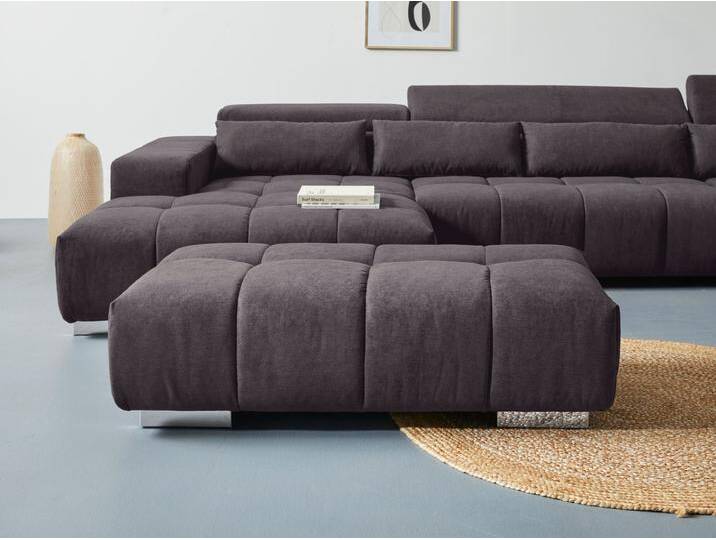 Hockerbank COTTA Orion , braun (mud), B:134cm H:42cm T:70cm, 100% Polyester, Hocker von Cotta