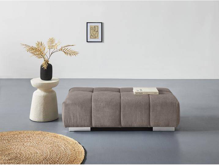 Hockerbank COTTA Orion , grau (taupe), B:134cm H:42cm T:70cm, 90% Polyester, 10% Polyamid, Hocker von Cotta