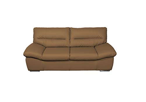 Mivano 2er-Ledersofa William / 2-Sitzer Sofa in Echtleder und modernem Design / 198 x 87 x 100 / Leder braun von Mivano