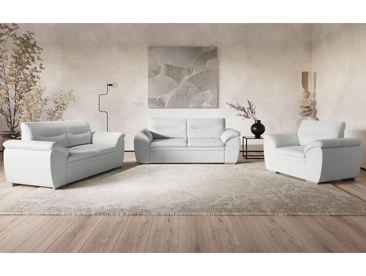 Polstergarnitur COTTA Leandra , weiß (altweiß), Kunstleder SOFTLUX, Sitzmöbel-Sets, Couchgarnitur, Set bestehend aus: 2-Sitzer & 2,5-Sitzer von Cotta