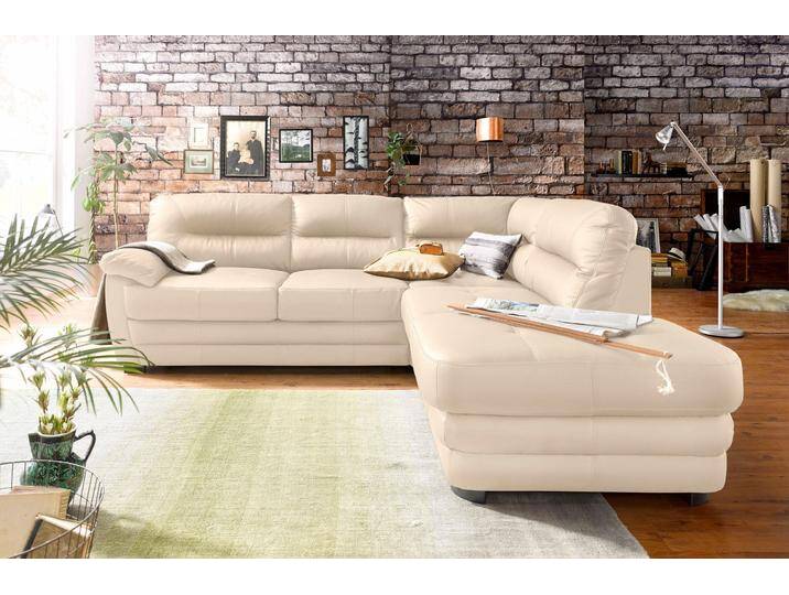 Polstergarnitur COTTA Royale L-Form , beige (creme), B:250cm, Sitzmöbel-Sets, Set bestehend aus: Ecksofa & Hocker von Cotta