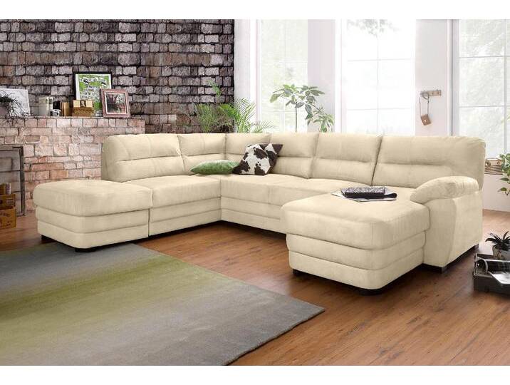 Polstergarnitur COTTA Royale U-Form , beige (natur), B:316cm, Sitzmöbel-Sets, Set bestehend aus: Wohnlandschaft & Hocker von Cotta