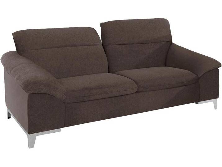 Polstergarnitur COTTA Teresa , braun (espresso), B:218cm, Sitzmöbel-Sets, Set bestehend aus: 2-Sitzer mit Kopfteilverstellung & Hocker von Cotta