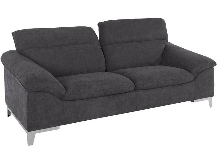 Polstergarnitur COTTA Teresa , grau, B:218cm, Sitzmöbel-Sets, Set bestehend aus: 2-Sitzer mit Kopfteilverstellung & Hocker von Cotta