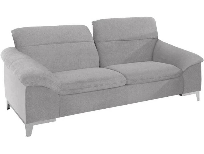 Polstergarnitur COTTA Teresa , grau, B:218cm, Sitzmöbel-Sets, Set bestehend aus: 2-Sitzer mit Kopfteilverstellung & Hocker von Cotta