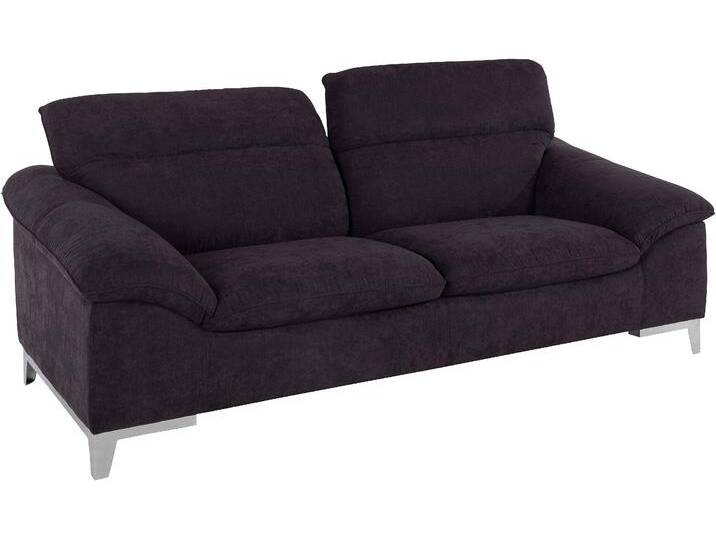 Polstergarnitur COTTA Teresa , schwarz, B:218cm, Sitzmöbel-Sets, Set bestehend aus: 2-Sitzer mit Kopfteilverstellung & Hocker von Cotta
