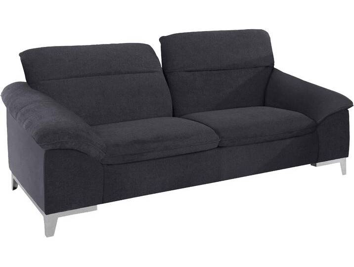 Polstergarnitur COTTA Teresa , schwarz, B:218cm, Sitzmöbel-Sets, Set bestehend aus: 2-Sitzer mit Kopfteilverstellung & Hocker von Cotta
