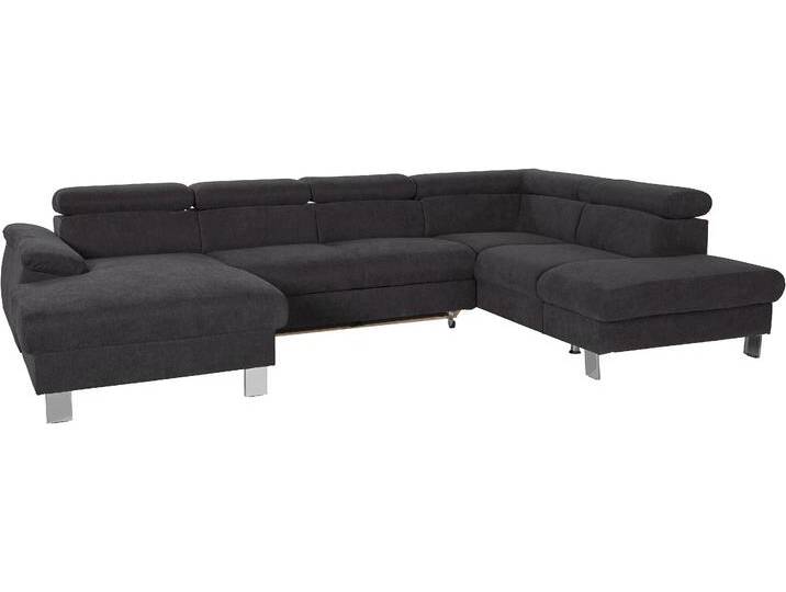 Wohnlandschaft COTTA Komaris U-Form, B: 320 cm , braun (mud), B:320cm, Microfaser PRIMABELLE (100% Polyester);Kunstleder SOFTLUX;Feinstruktur (100% Polyester);Kunstleder SOFTLUX/Struktur (100% Polyester);NaturLEDER, Sofas, mit Kopfteilverstellung, optional Bettfunktion, Bettkasten & Licht von Cotta