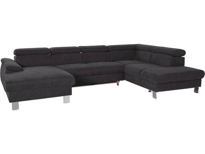 Wohnlandschaft COTTA Komaris U-Form, B: 320 cm , braun (mud), B:320cm, Microfaser PRIMABELLE (100% Polyester);Kunstleder SOFTLUX;Feinstruktur (100% Polyester);Kunstleder SOFTLUX/Struktur (100% Polyester);NaturLEDER, Sofas, mit Kopfteilverstellung, optional Bettfunktion, Bettkasten & Licht von Cotta