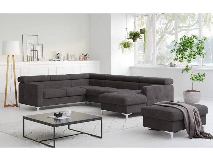 Wohnlandschaft COTTA Sammy U-Form , schwarz, B:304cm H:74cm T:240cm, 96% Polyerster, 4% Polyamid, Sofas, mit Kopfteilverstellung, wahlweise mit Bettfunktion & Bettkasten Wohnlandschaft COTTA Sammy U-Form , schwarz, B:304cm H:74cm T:240cm, 96% Polyerster, 4% Polyamid, Sofas, mit Kopfteilverstellung, wahlweise mit Bettfunktion & Bettkasten von Cotta