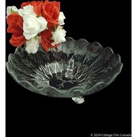 Bund Glas Art Deco Weizen Geätzt Fuß Schüssel Bund Glas Art Deco Weizen Geätzt Fuß Schüssel von CottageChicCanada