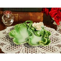 Eine Bezaubernde Keramik Shabby Chic Rose Schmuckschale Für Ihre Eitelkeit Oder Kommode von CottageChicCanada