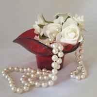 Sowerby Art Glas Schale Tricorn Rote Kunst - Mid-Century Modern Vintage Home Decor Sowerby Art Glas Schale Tricorn Rote Kunst - Mid-Century Modern Vintage Home Decor von CottageChicCanada