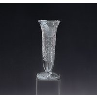 Vintage Bleikristallvase Mid-Century Brilliant Cut Rose & Farn Design von CottageChicCanada