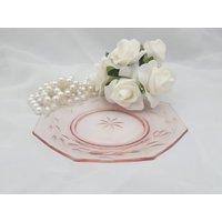 W.j.hughes Cornflower Pink Glas Salat Beilagenteller - Vintage Art Deco Tiffin Etched Crystal W.j.hughes Cornflower Pink Glas Salat Beilagenteller - Vintage Art Deco Tiffin Etched Crystal von CottageChicCanada