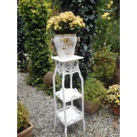 Antik Jugendstil Blumenständer Pflanzenständer Holzständer Beistelltisch Lampenständer Etagere Weiß Shabby Holz Landhaus Antik Jugendstil Blumenständer Pflanzenständer Holzständer Beistelltisch Lampenständer Etagere Weiß Shabby Holz Landhaus von CottageFurnitures