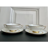 2 Royal Tettau Vintage Doppel-Henkel-Porzellan-Suppen -/Breischalen von CottageVintageVienna