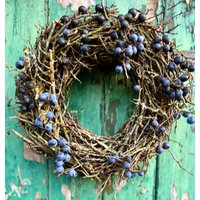 Schlehenkranz Ca. 33-35 cm ~ Zauberhaft & Rustikal Im Natur-style von Cottagegarden24