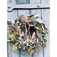 Winterzauber ~Mooskranz Mit Wintergrün Und Zapfen Kranz Ca. 30 cm ~ Winterlich von Cottagegarden24