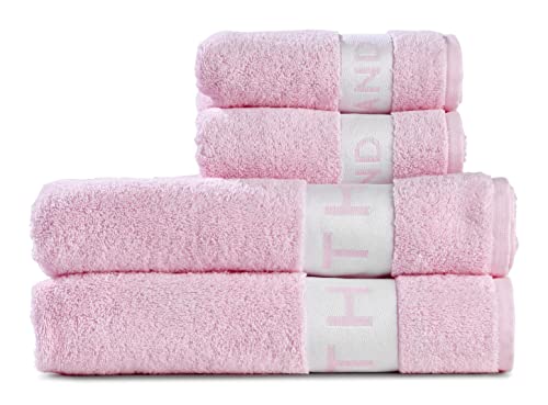 Cottera® Handtücher 4er Set | The Bath Towel Pink | Premium Hotel & Spa Qualität | 2 Duschtücher 70x140, 2 Handtücher 40x70 | 100% Baumwolle nachhaltig produziert in Portugal von Cottera