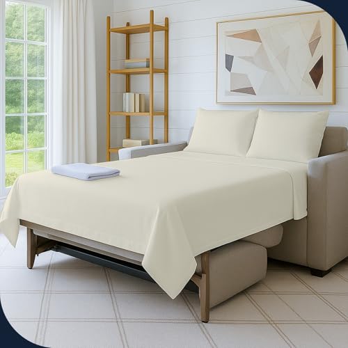 Cottington Lane Queen-Size-Schlafsofa-Bettwäsche-Set, 4-teilig, Premium-Qualität, 100 % ägyptische Baumwolle, 15,2 cm tief, Schlafsofa/ausziehbare Couchlaken, elfenbeinfarben Cottington Lane Queen-Size-Schlafsofa-Bettwäsche-Set, 4-teilig, Premium-Qualität, 100 % ägyptische Baumwolle, 15,2 cm tief, Schlafsofa/ausziehbare Couchlaken, elfenbeinfarben von Cottington Lane