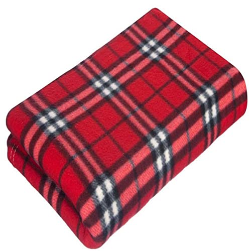 Weiche Vlies-Decken, groß, extra-warm, Tartan-Sofa-/Bett-überwurf, kariert, 150 cm x 200 cm, Microfaser, Checker Red, 150x200 Cm von Cotton Arts