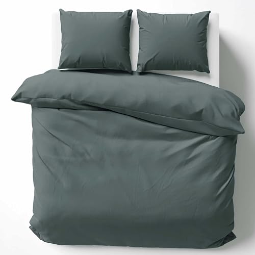 Cotton Castle Bettwäsche Bettgarnitur Bettbezug 100% Baumwolle 135x200 155x220 200x200 200x220, Farbe:Dunkelgrau, Größe:200 x 220 cm Cotton Castle Bettwäsche Bettgarnitur Bettbezug 100% Baumwolle 135x200 155x220 200x200 200x220, Farbe:Dunkelgrau, Größe:200 x 220 cm von Cotton Castle